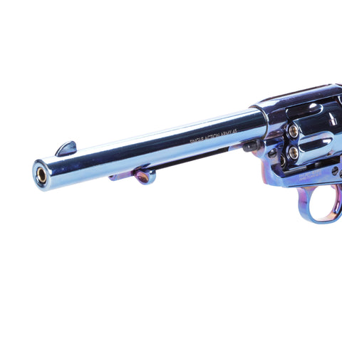 Colt SAA .45 Peacemaker Gas Powered Airsoft Revolver Model: Cavalry Barrel / Blued
