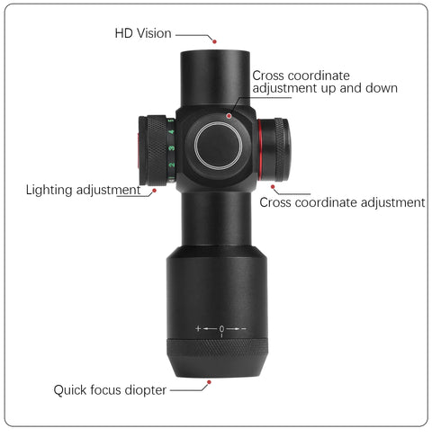 SR 2X28RG ILLUMINATED FIXED SCOPE SIGHT (RED/GREEN)