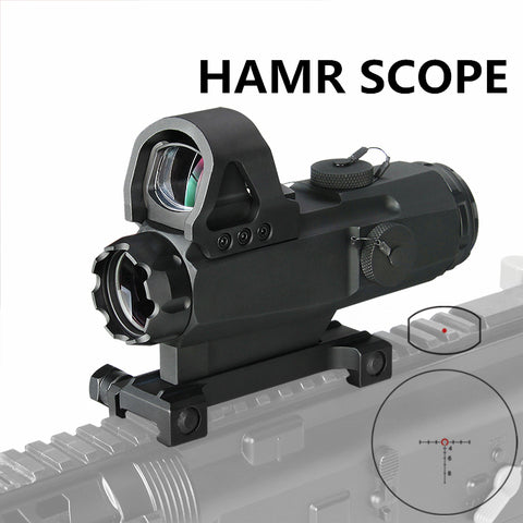 HAMR SCOPE 4x24mm MAGNIFIER w/RED DOT