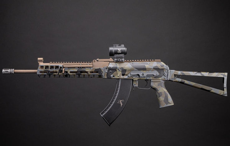 RIFLE DYNAMICS AK RD-701 AEG RIFLE w/CUSTOM CERAKOTE (COLOR: SPLINTER ...