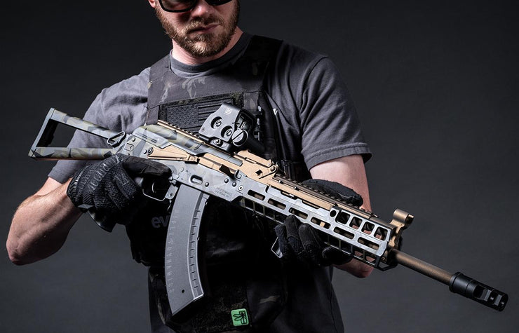 RIFLE DYNAMICS AK RD-701 AEG RIFLE w/CUSTOM CERAKOTE (COLOR: SPLINTER ...
