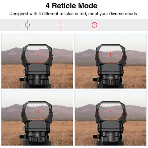 1x22x33 REFLEX SIGHT 4 RETICLE RED DOT