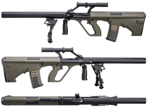 AUG "PHANTOM" BULLPUP AEG RIFLE w/ INTEGRATED SCOPE AND SUPRESSOR
