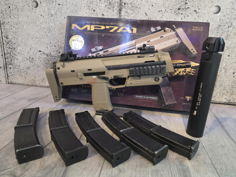 SECOND LIFE - TM MP7 TAN GBBR w/5 MAGS & QD SUPRESSOR
