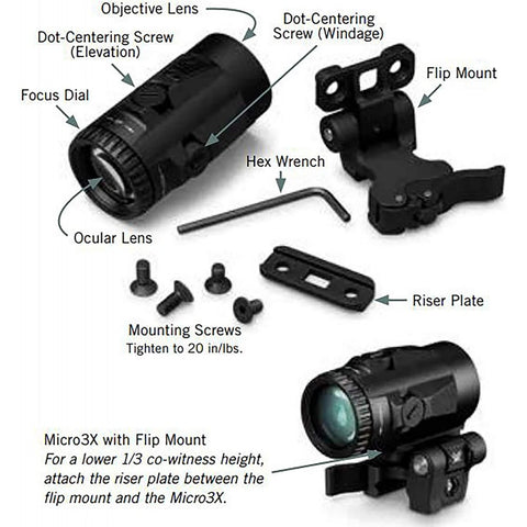 V3XM OPTICS MICRO 3X MAGNIFIER