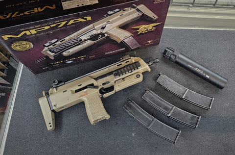 SECOND LIFE - TM MP7 TAN GBBR w/3 MAGS & QD SUPRESSOR