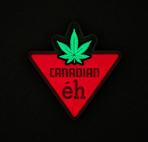 Canadian eh! GLOW-IN-THE-DARK - 2.5" x 2.5"