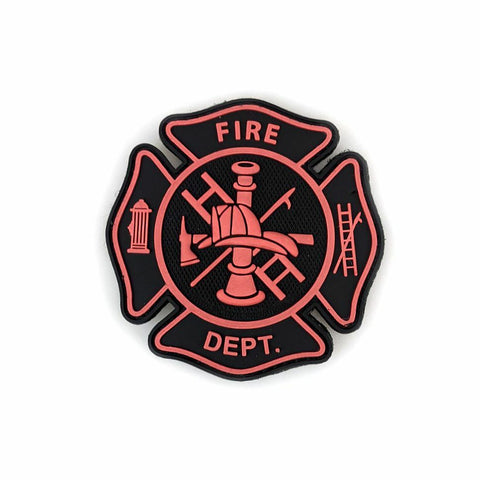 FIRE Department Black & Red 3"x3" (Glow in the Dark)
