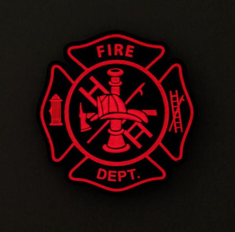 FIRE Department Black & Red 3"x3" (Glow in the Dark)