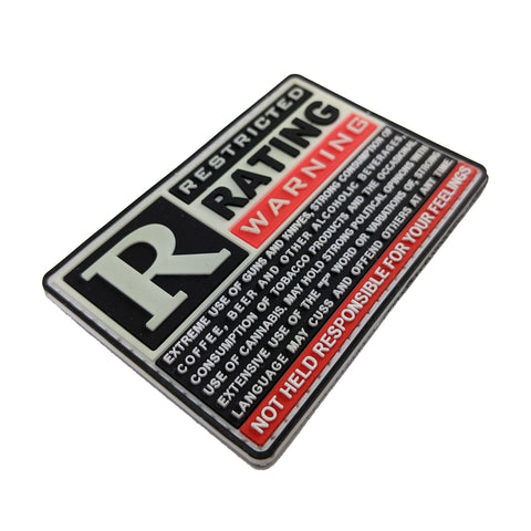 "R" RATED WARNING -  2"x 3"