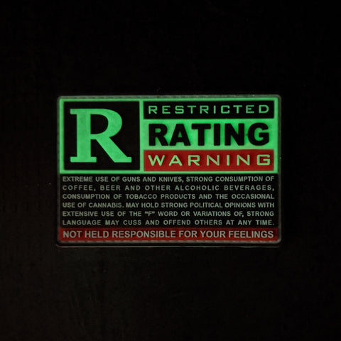"R" RATED WARNING -  2"x 3"